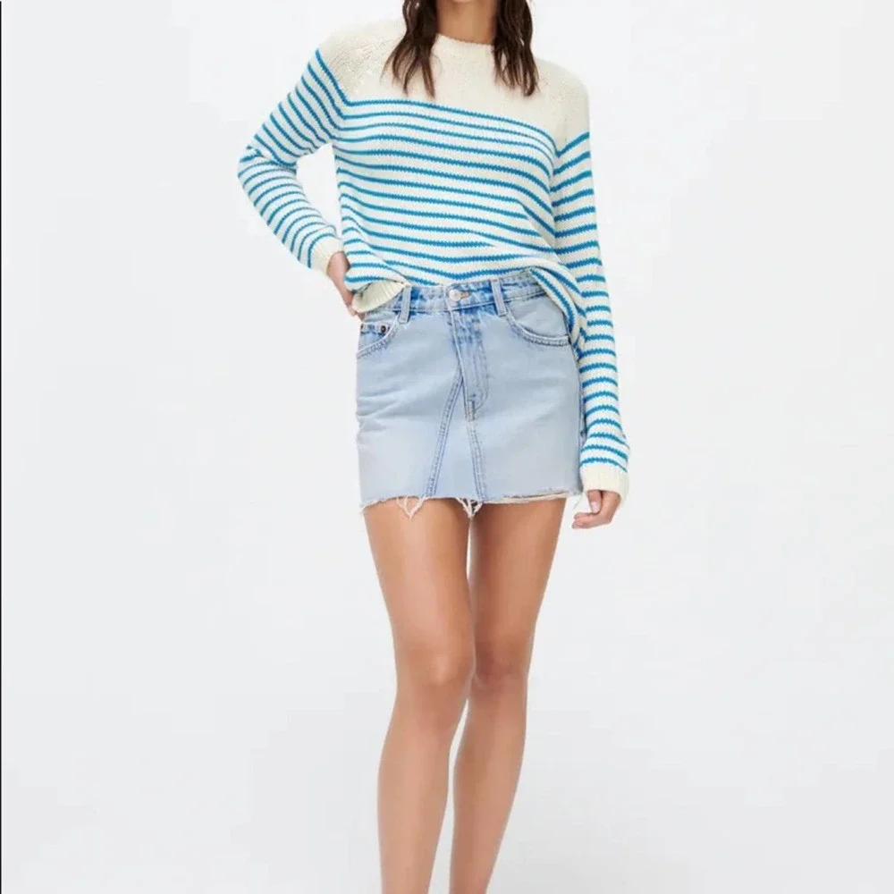 Zara ASYMMETRIC DENIM SKIRT - Picture 2 of 8